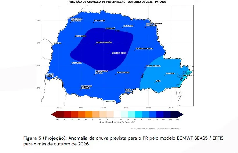 Simepar atualiza reflexos do Super El Niño no Paraná com nova nota divulgada nesta segunda