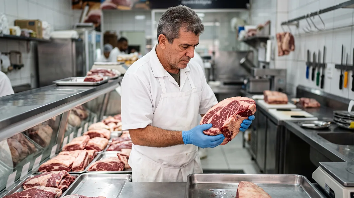 Churrasqueiro experiente olha este detalhe da carne antes mesmo de perguntar quanto custa o quilo