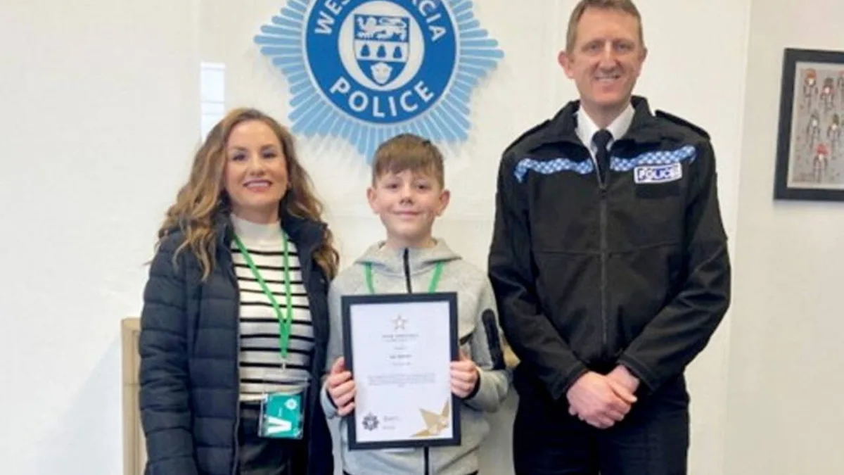 12-year-old saves mother after she collapses at 60mph, wins courage award