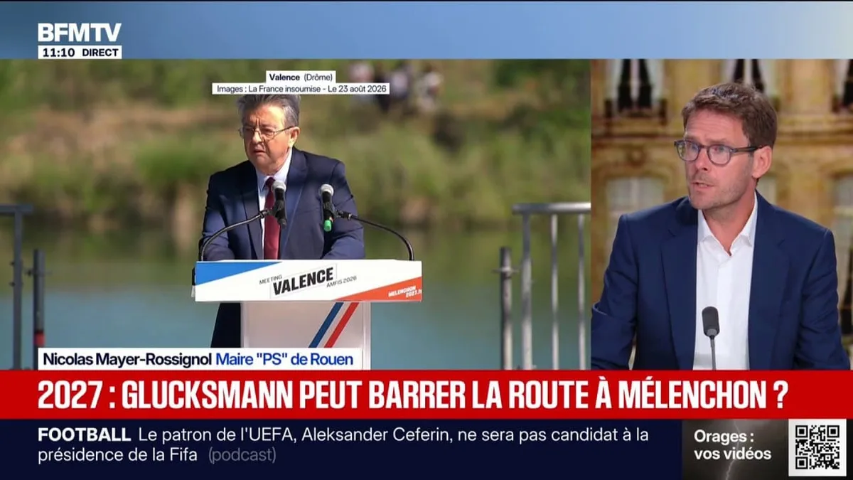 Présidentielle: Jean-Luc Mélenchon "est le candidat de gauche qui donne l'assurance à Marine Le Pen de l'emporter", assure Nicolas Mayer-Rossignol, maire PS de Rouen
