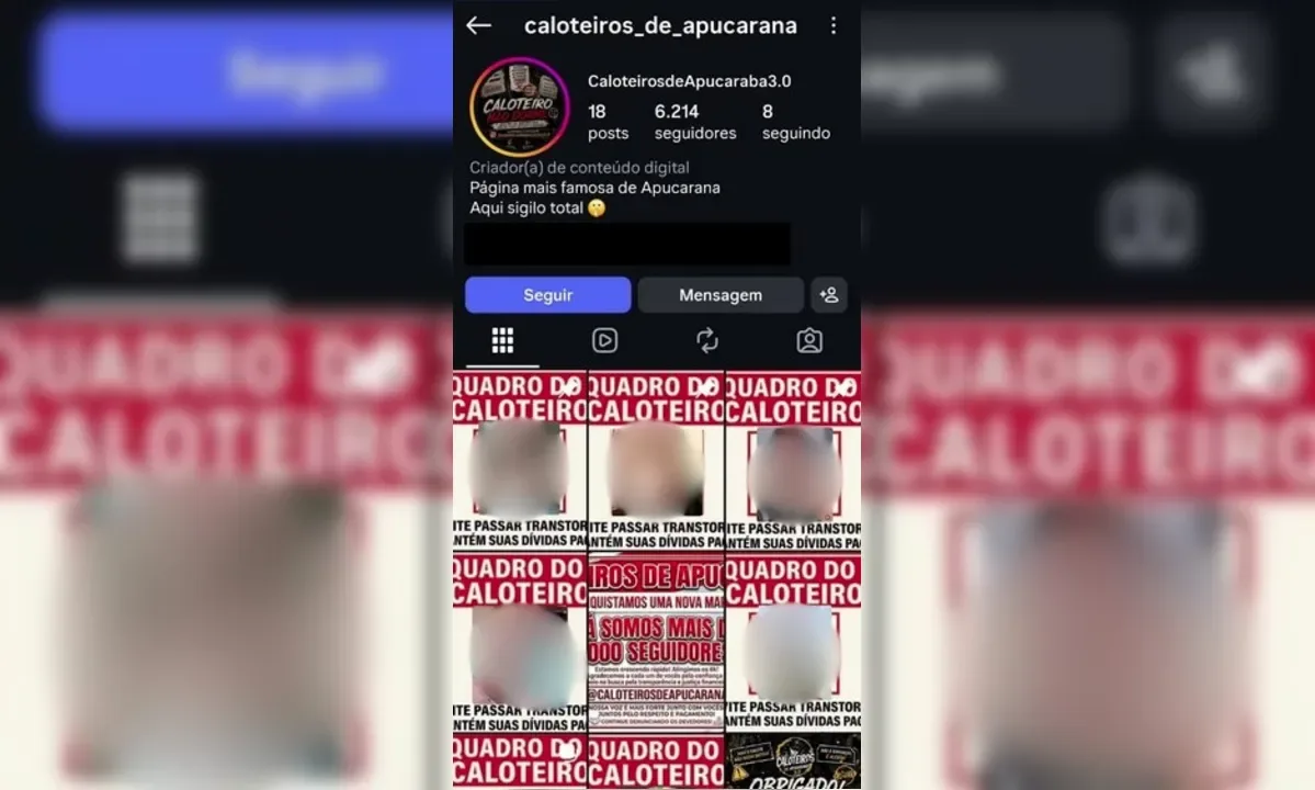 Perfil que expõe supostos “caloteiros” em rede social vira caso de polícia e acumula denúncias em Apucarana
