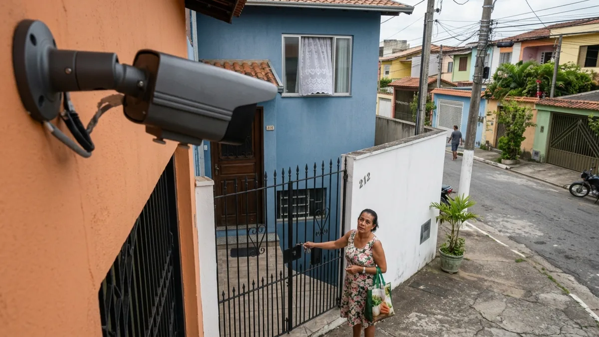 Casal instala câmera de segurança depois de ter a casa furtada e vizinha descobre que uma das lentes também grava toda a entrada e parte das janelas de sua residência