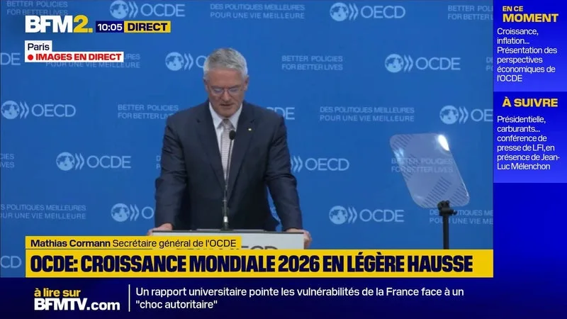 L'OCDE revoit sa prévision de croissance mondiale 2026 en légère hausse