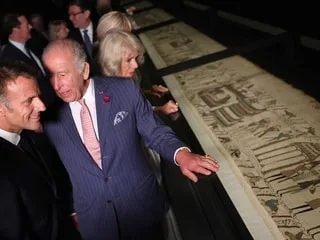 EN IMAGES. Tapisserie de Bayeux : Charles III, Camilla et le couple Macron ont inauguré l’exposition au British Museum