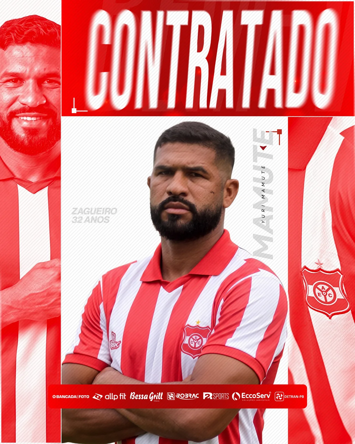 Auto Esporte-PB anuncia zagueiro Yuri Mamute para disputa da 2ª Divisão do Paraibano