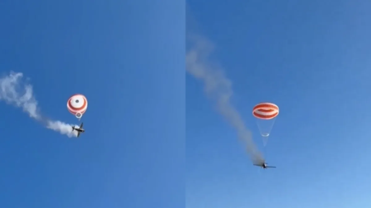 VÍDEO: Piloto se salva após acionar paraquedas durante queda de avião em MG