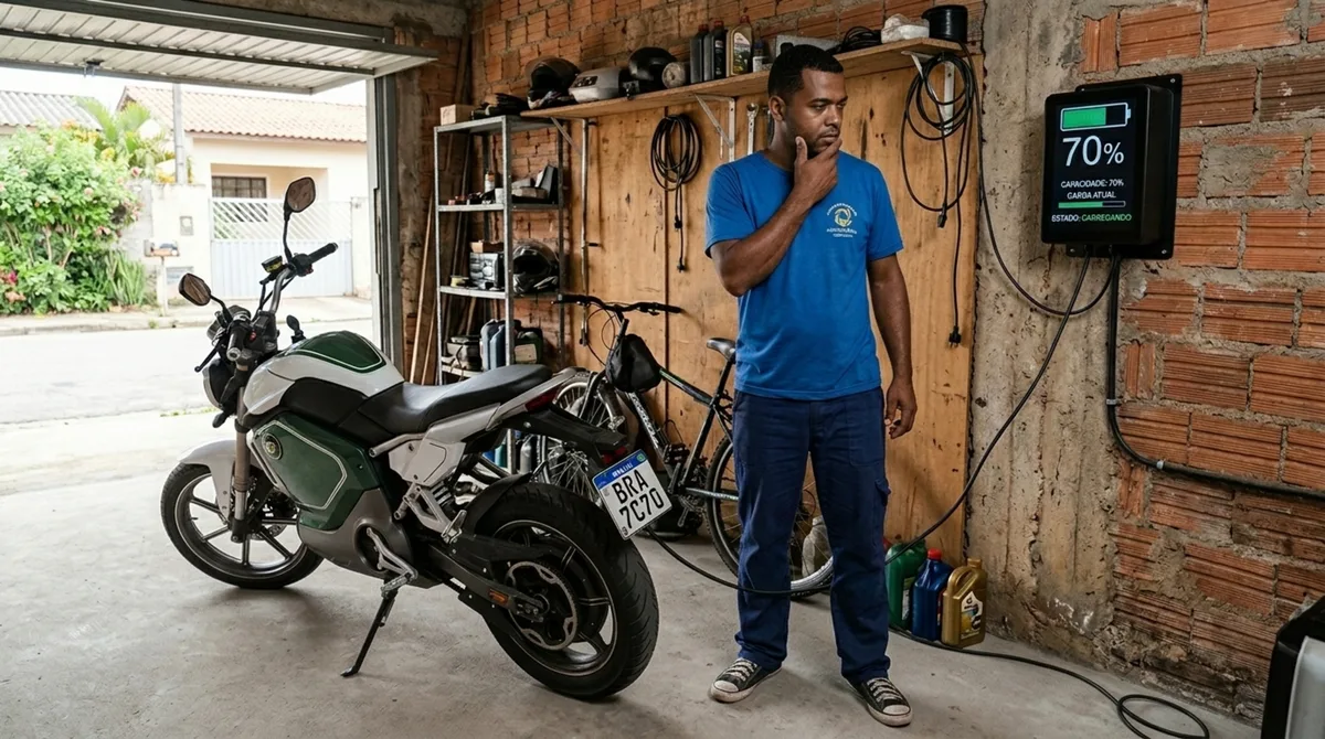 Moto elétrica de R$ 11.990 promete custo de R$ 0,03 por km, mas dono descobre após 8 meses que a bateria perdeu 30% da capacidade e a garantia não cobre degradação natural