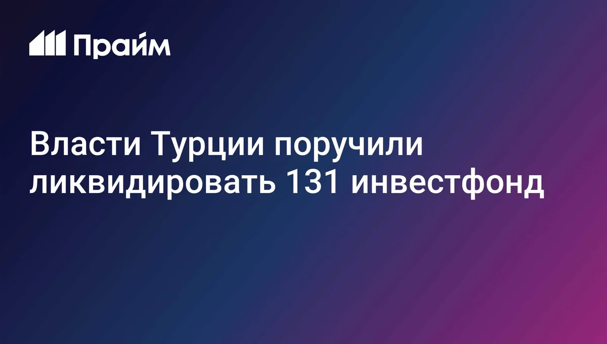 Власти Турции поручили ликвидировать 131 инвестфонд