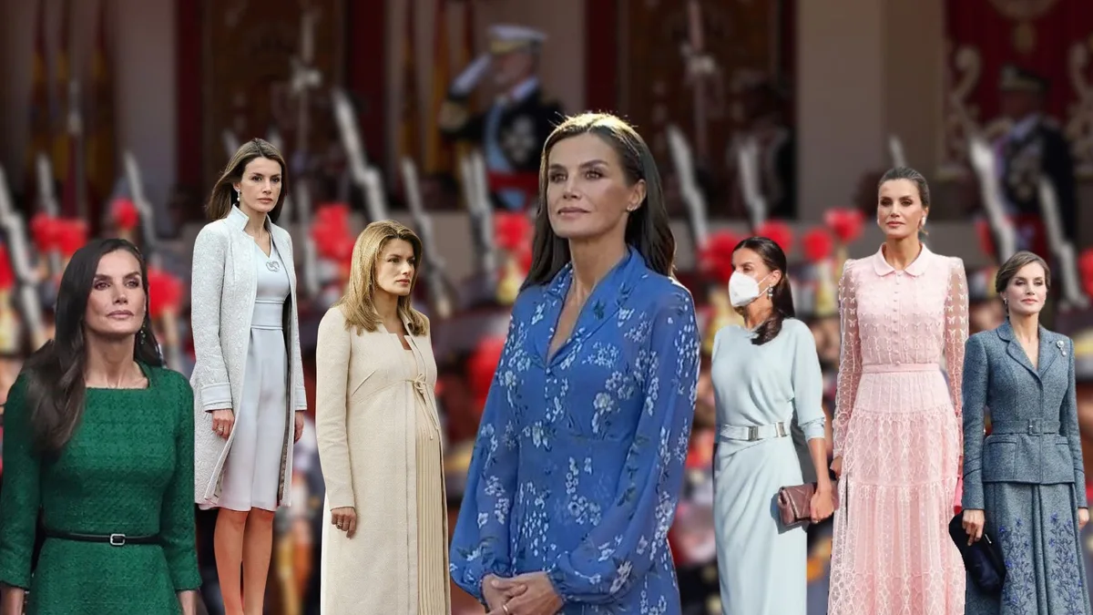 La evolución de estilo de la reina Letizia cada 12 de octubre: de su fidelidad a Felipe Varela a su atrevimiento más cromático