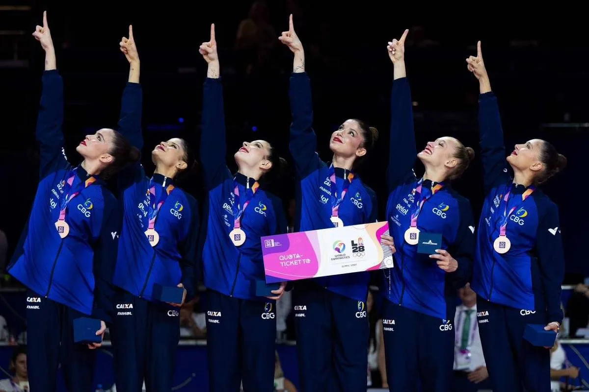 Brasil é bronze no Mundial de ginástica rítmica e garante vaga nas Olimpíadas