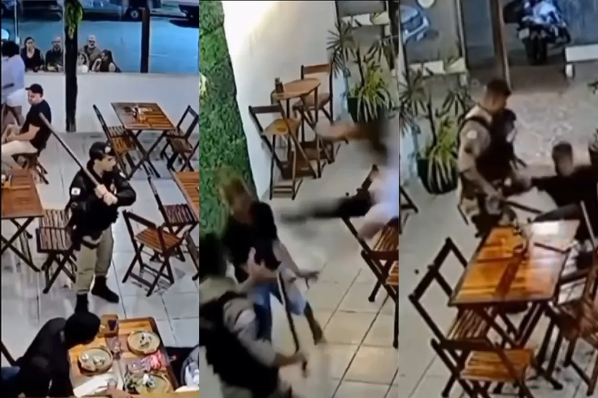 Cliente bêbado tumultua hamburgueria, toma voadora e vai preso em MG