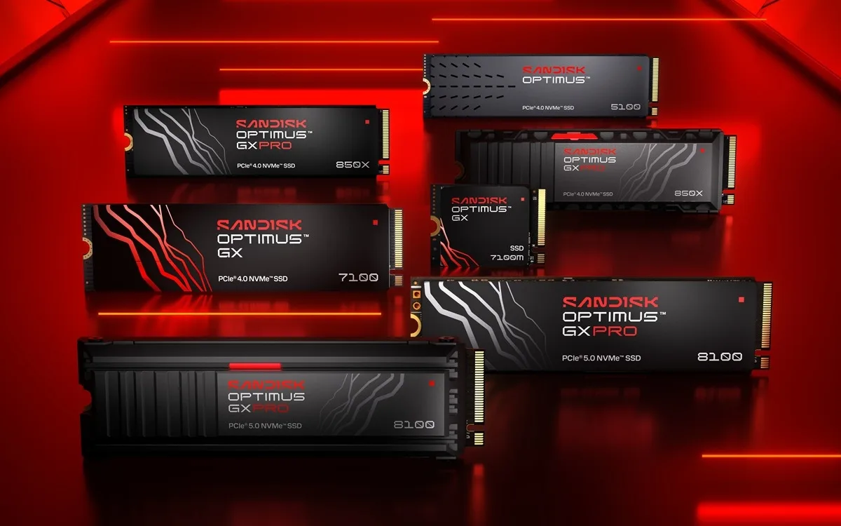 Sandisk Optimus chega ao Brasil com SSDs de até 8 TB e foco em IA, jogos e criação de conteúdo