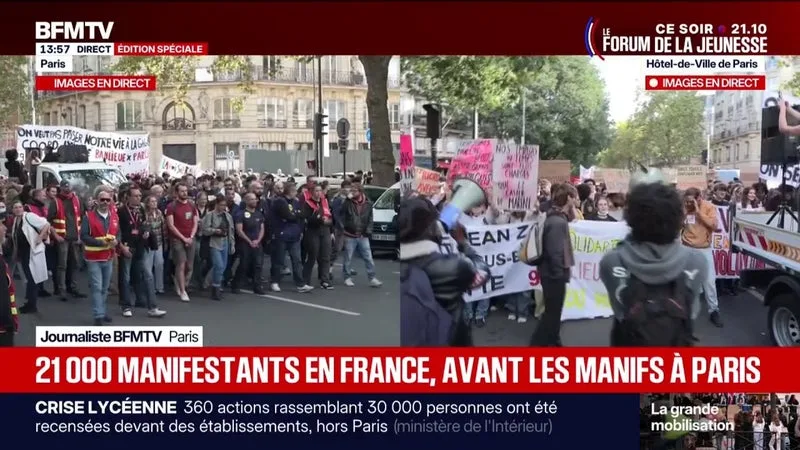 Mobilisation lycéenne: l'un des deux cortèges s'est élancé depuis l’Hôtel de Ville à Paris