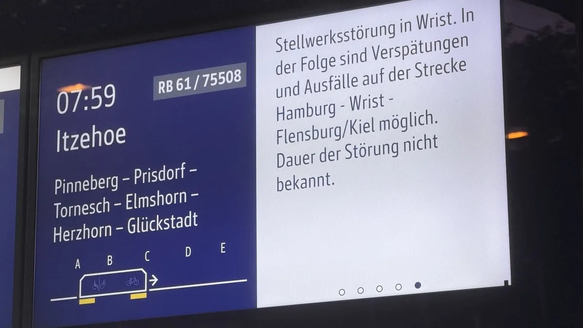 Bis zu 50 Minuten Verspätung - Defektes Stellwerk sorgt für Bahn-Chaos im Norden