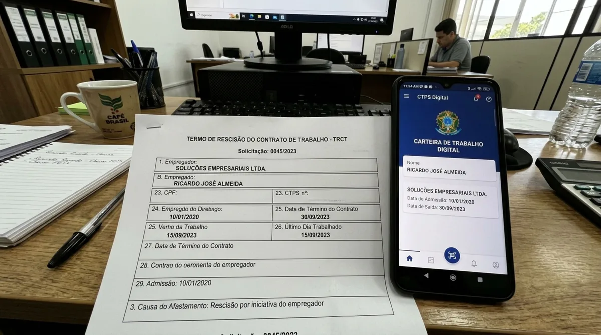 Trabalhador começa em novo emprego e encontra diferença entre o último dia trabalhado e a data da rescisão