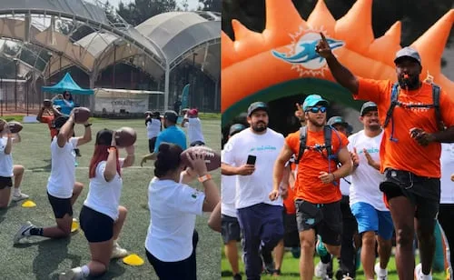 Los Miami Dolphins imparten clínica de flag football en México; buscan transmitir el deporte a 3 mil niños