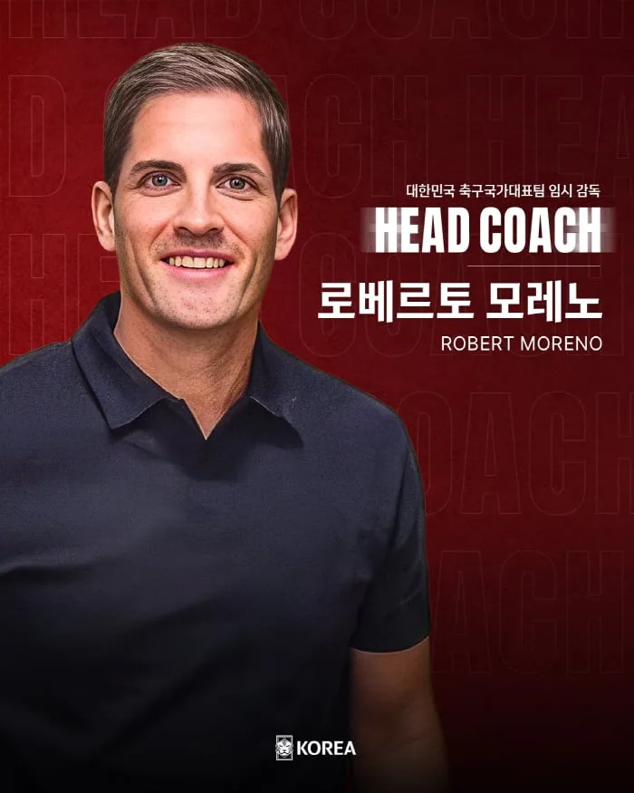 '韓, 임시지만 드디어 사령탑 결정' 日 관심 폭발…로베르토 모레노 임시 감독 선임 '어떤 팀으로 변모할까' 주목