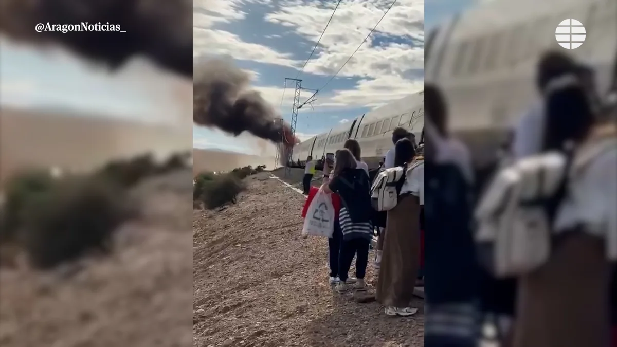Interrumpida la circulación de Alta Velocidad entre Barcelona y Madrid por el incendio en la máquina de cola de un tren en Ricla (Zaragoza)