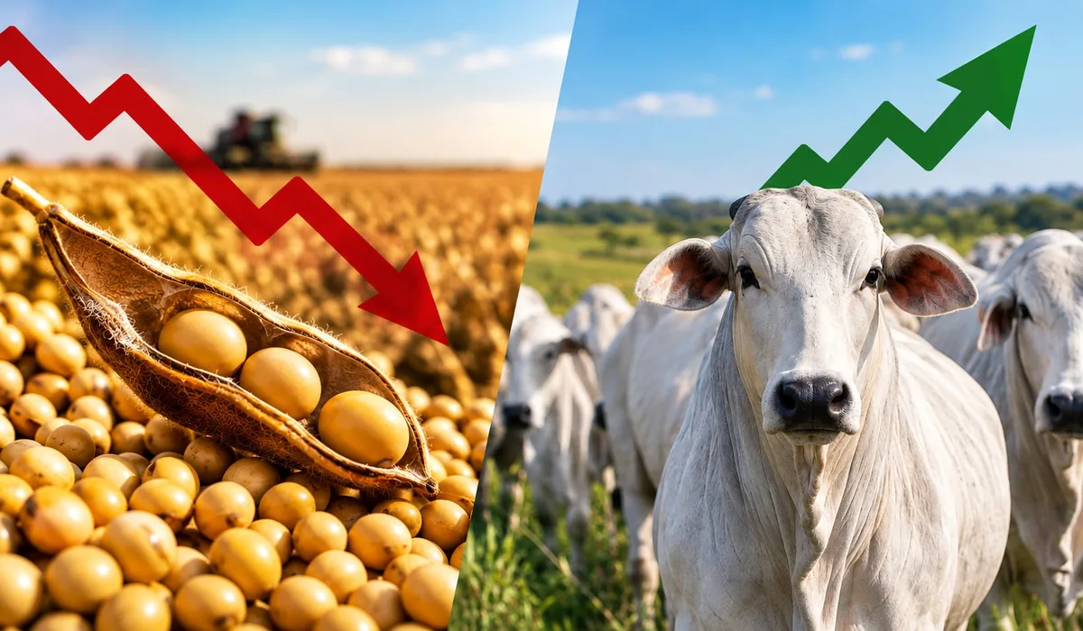 Soja cai até 4,2% em outubro, enquanto boi gordo sobe 3,7%