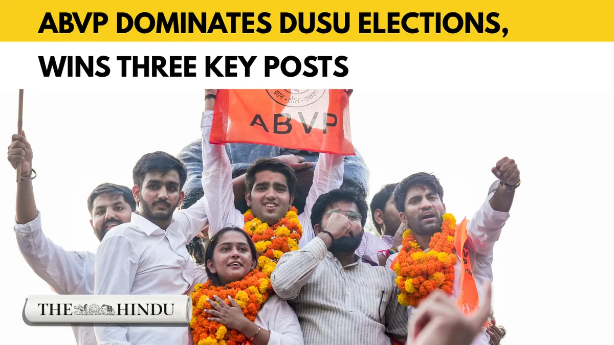 Watch: ABVP dominates DUSU elections, wins three key posts