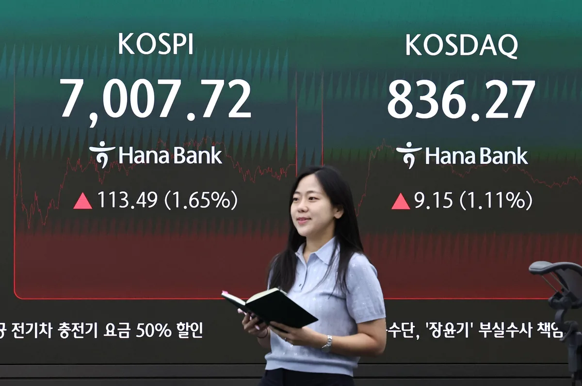 [마켓뷰] 삼성전자 5% 급등…코스피 7거래일 만에 7000선 마감
