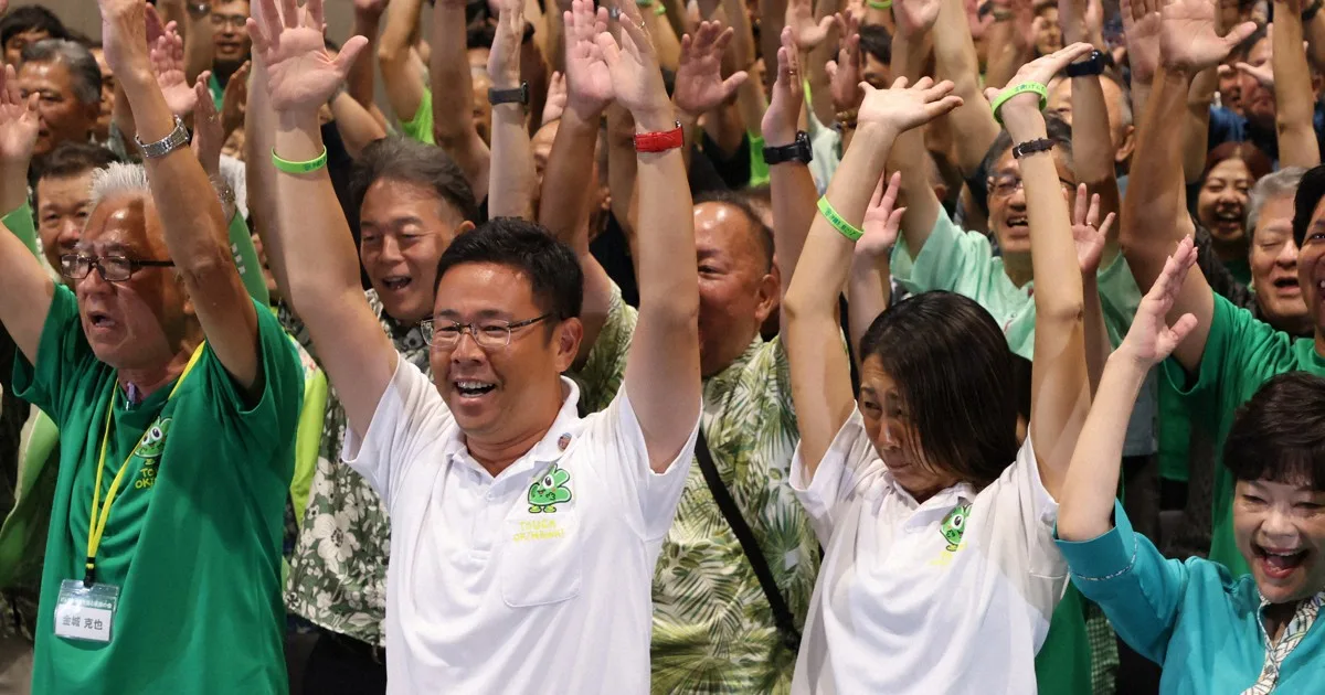 沖縄知事選2026:初の復帰後生まれの沖縄知事に 県政刷新訴え、支持広げた古謝氏