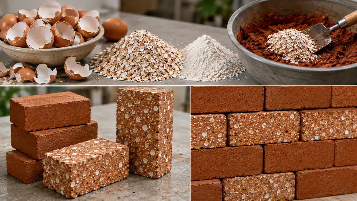Scientists find eggshells make clay bricks reduce energy consumption by blocking heat