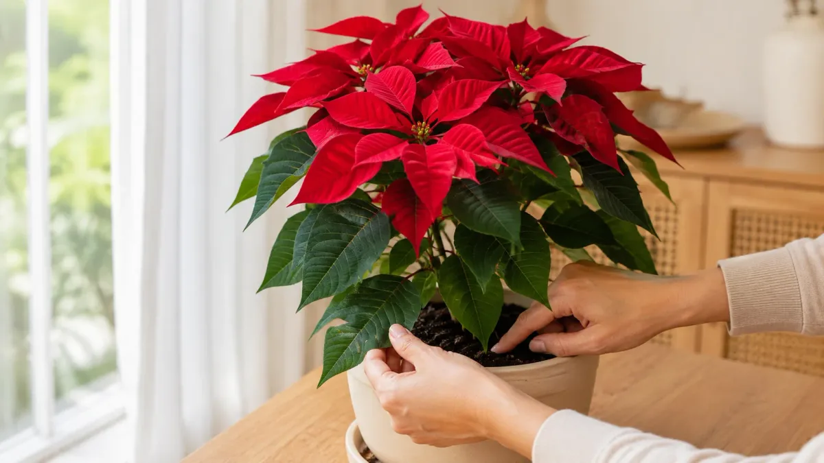 Poinsettia: 4 mudanças que ajudam essa planta de folhas vermelhas a conservar a coloração intensa por mais tempo sem perder a folhagem