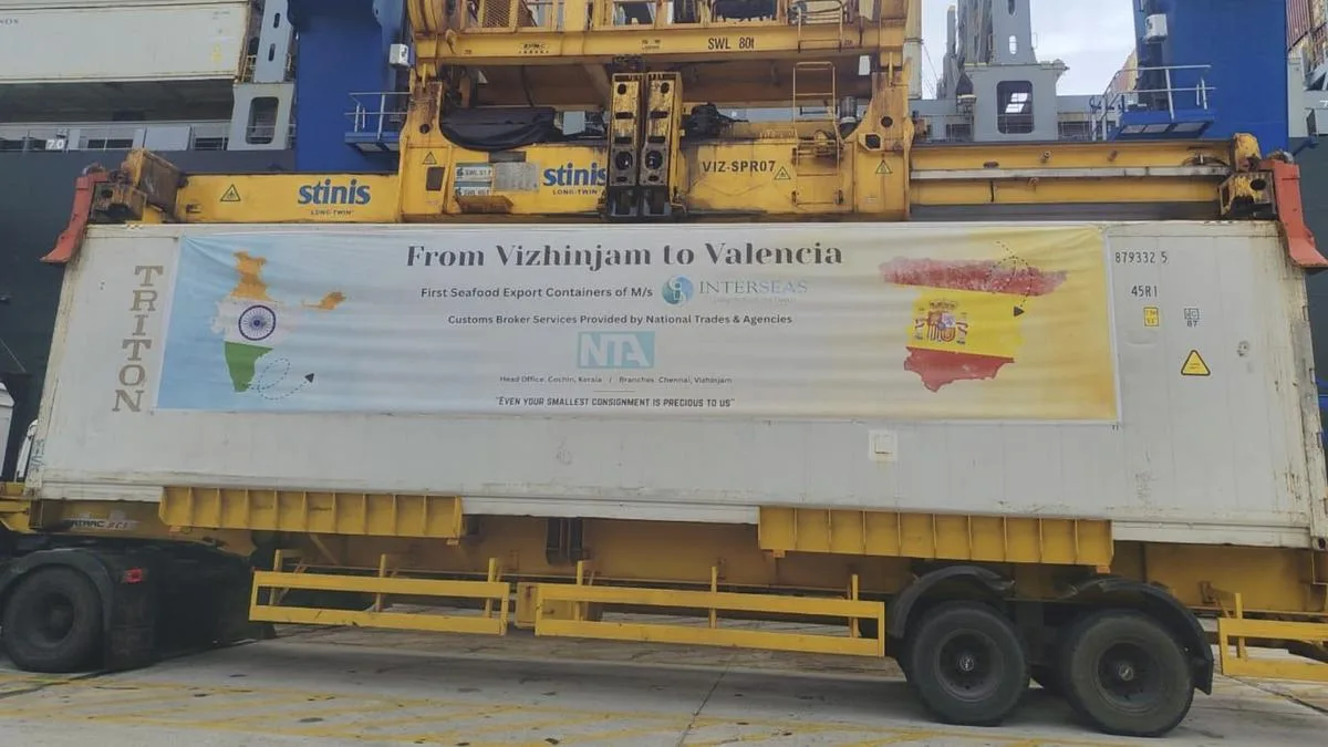 First export ship departs Vizhinjam for Spain