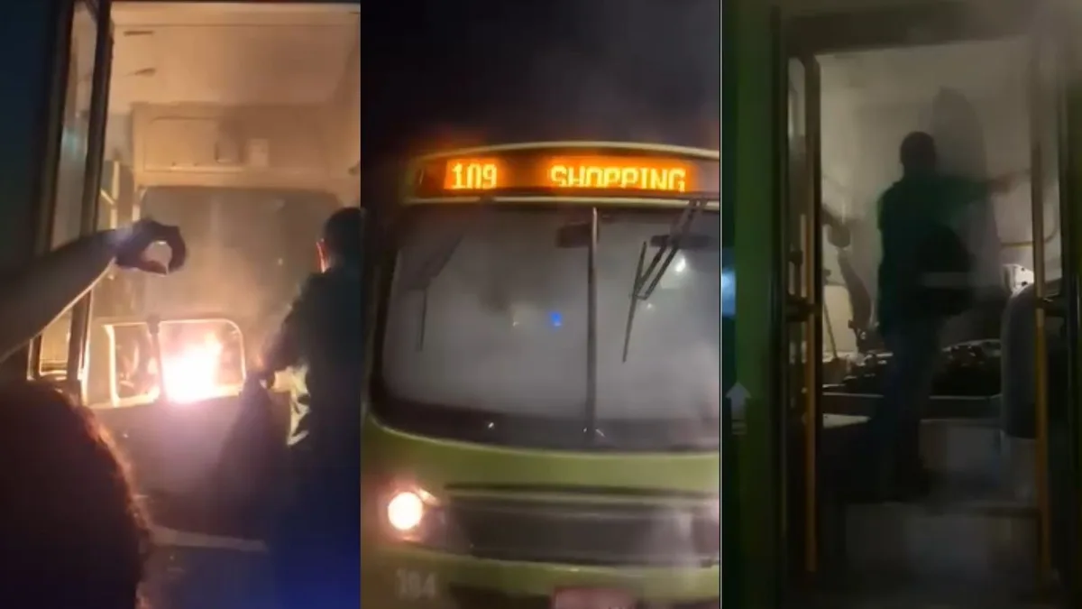 VÍDEO: Ônibus pega fogo e passageiros precisam descer às pressas na Zona Norte de Teresina
