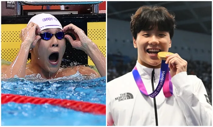 "이기록 실화?" 깜놀한 김영범 VS 지유찬 VS 日마츠모토 자유형50m '0.01초 역대급 터치전쟁'[아이치-나고야아시안게임]