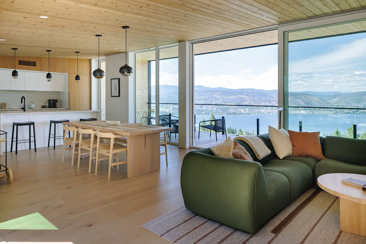 A modern B.C. cabin invites you to gather and enjoy the view – preferably with a glass of wine