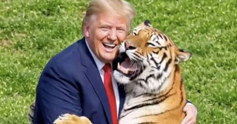 Trump partilha vídeo a brincar com tigre que matou jovem
