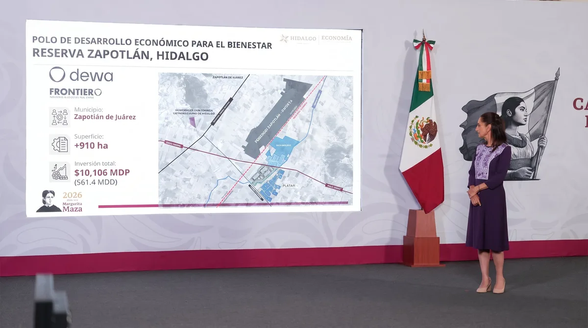Polo de Desarrollo en Hidalgo tendrá inversión de 10 mil mdp: fortalecerá la industria farmacéutica y promete usar agua reutilizada