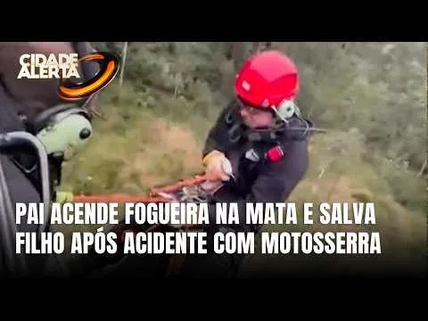 Pai salva filho após acidente grave com motosserra em Grão-Pará