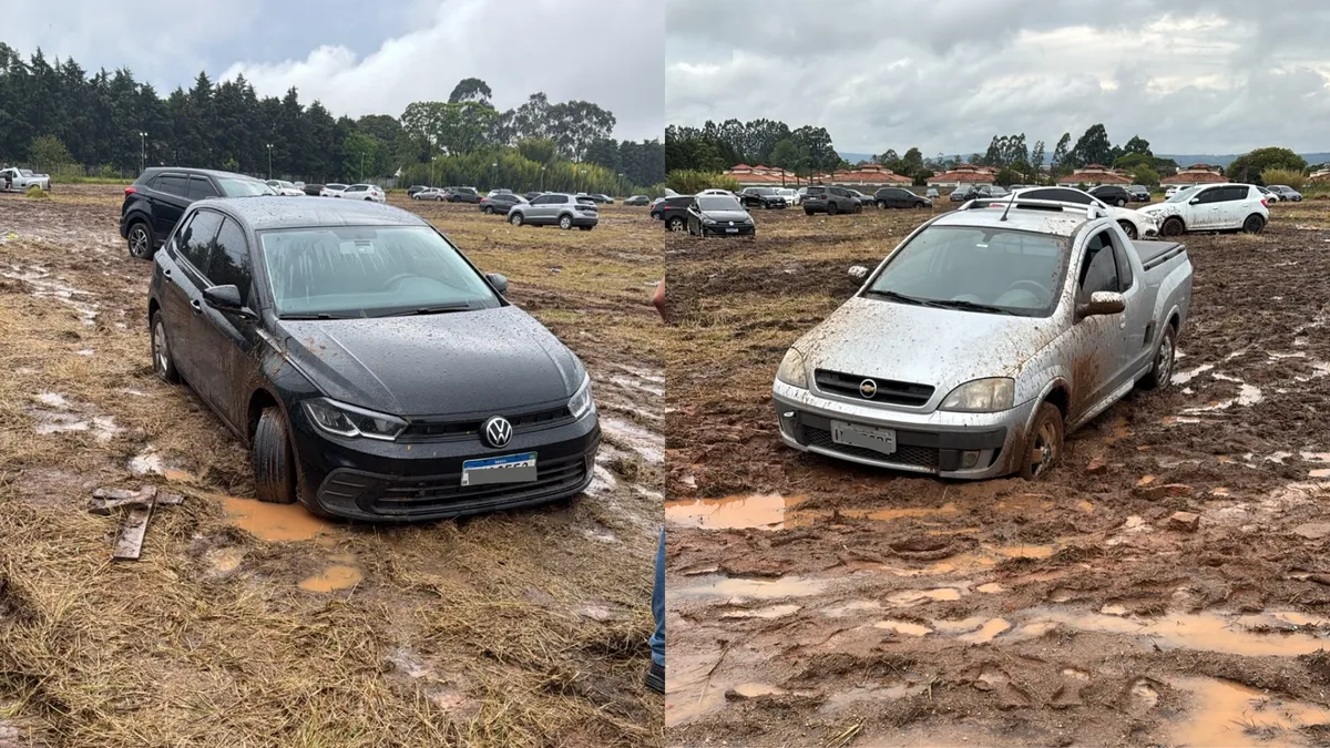Chuva forte deixa mais de 150 veículos atolados após festa em área rural de Sorocaba