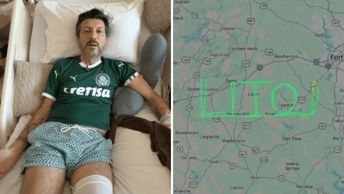 Piloto brasileiro desenha nome de Lito Sousa no céu do Texas