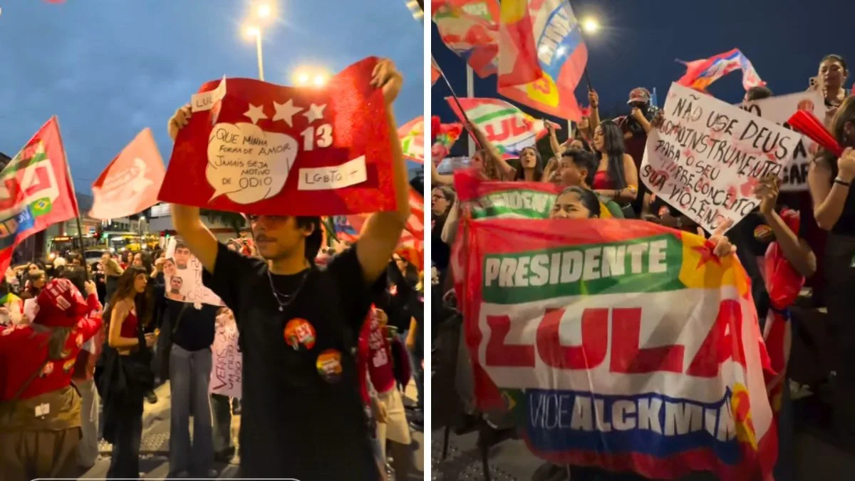 Ato em apoio à reeleição de Lula reúne manifestantes e lideranças políticas no Centro de Joinville