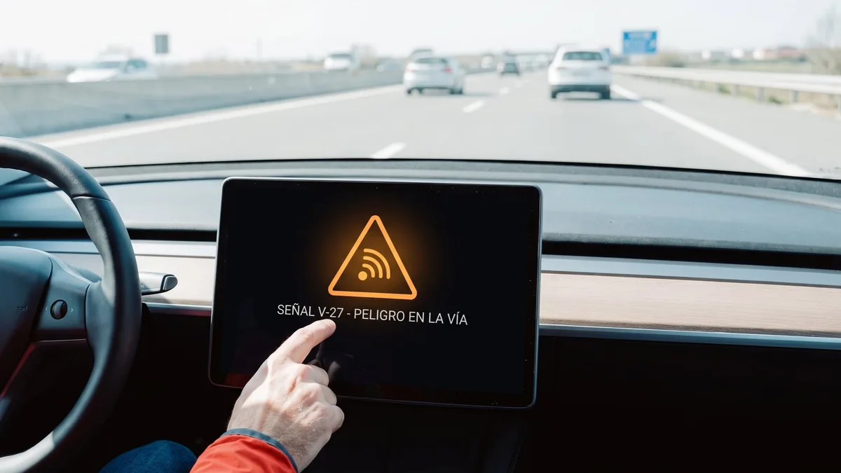La DGT confirma la baliza V-27: cómo funciona, actualizaciones y cuándo será obligatoria