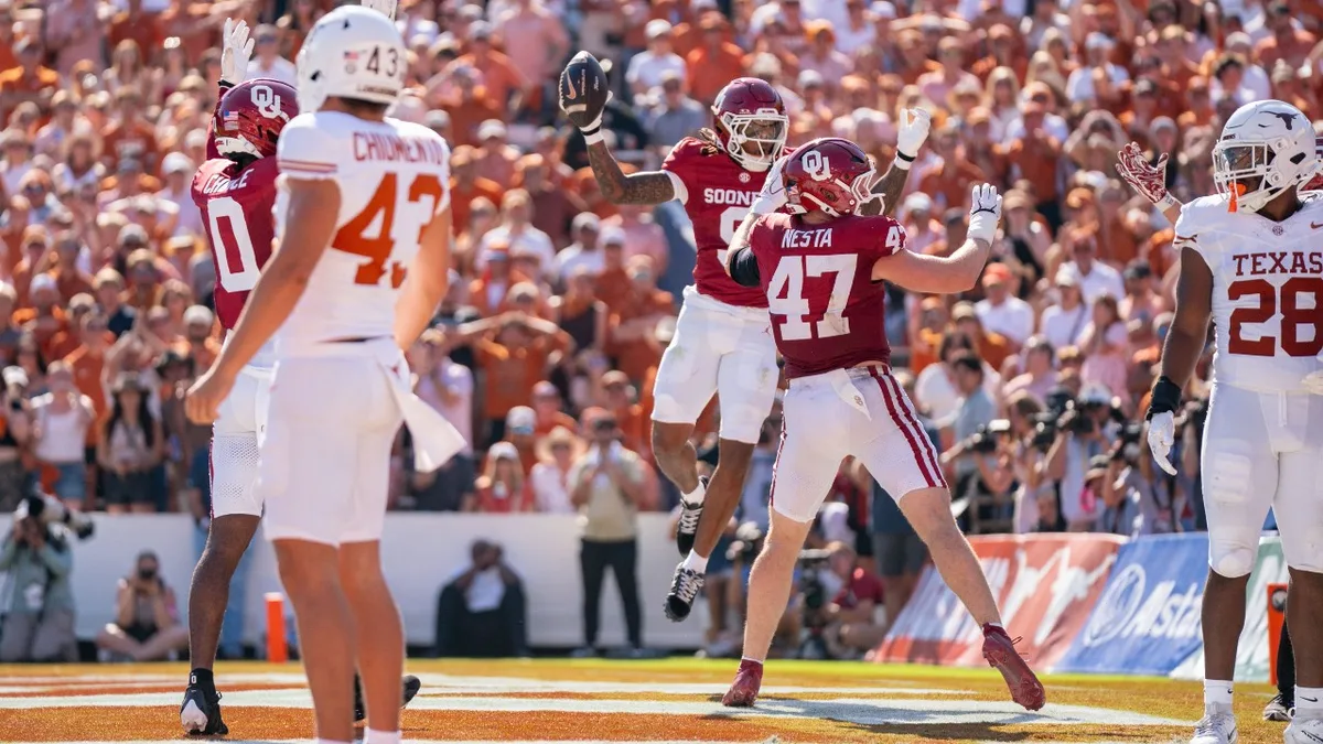 No. 1 Texas stunned by Oklahoma in Red River rivalry for first loss of season