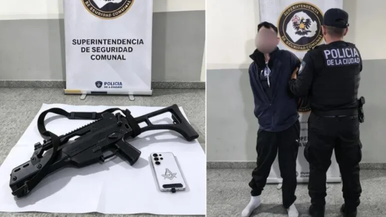 Tenía 11 antecedentes penales y lo detuvieron tras robar con una réplica de ametralladora en Parque Avellaneda