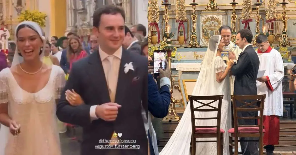 Vestido de noiva Givenchy inspirado em filme de 1964: atriz de 'A Nobreza do Amor', Theresa Fonseca rouba a cena em casamento deslumbrante com diretor teuto-brasileiro. Veja fotos!