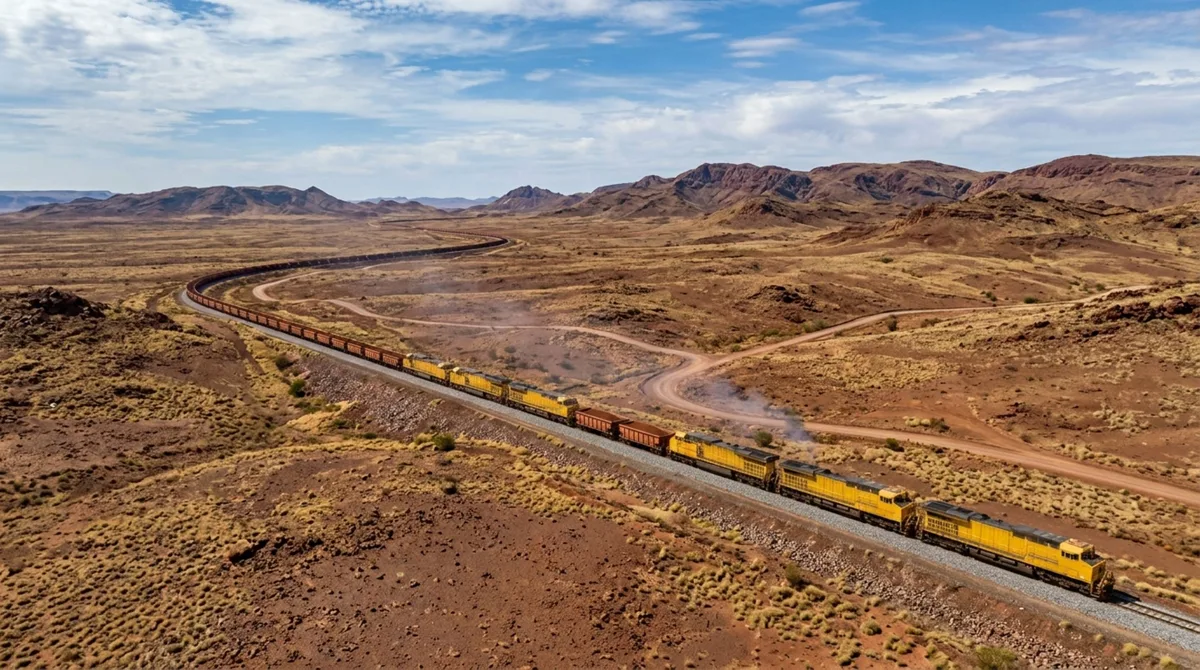Com mais de 2 quilômetros de comprimento, milhares de toneladas distribuídas por centenas de vagões e locomotivas posicionadas em diferentes pontos da composição, este trem consegue atravessar regiões remotas transportando uma carga equivalente a mais de mil caminhões