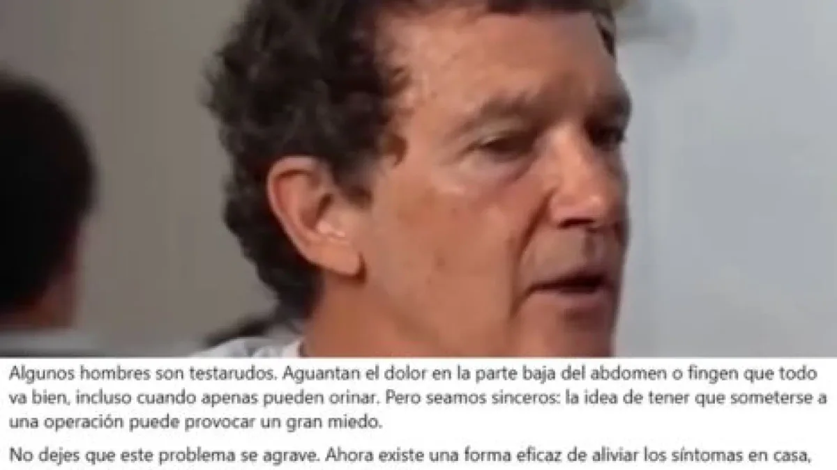 Antonio Banderas no ha recomendado este producto de "sustancias naturales" para la próstata, es un vídeo manipulado