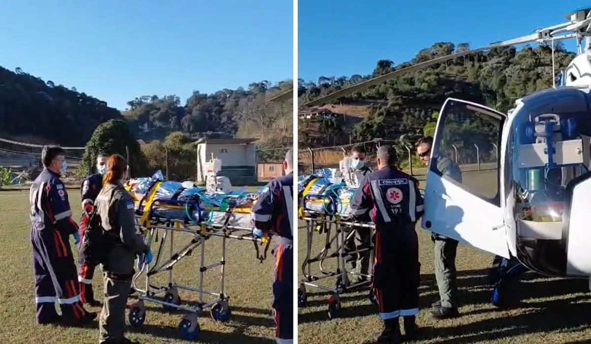 Motociclista é socorrido de helicóptero após acidente com caminhão no ES