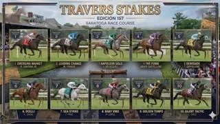 Golden Tempo contra nueve rivales en el Travers Stakes (G1) de $1,250,000