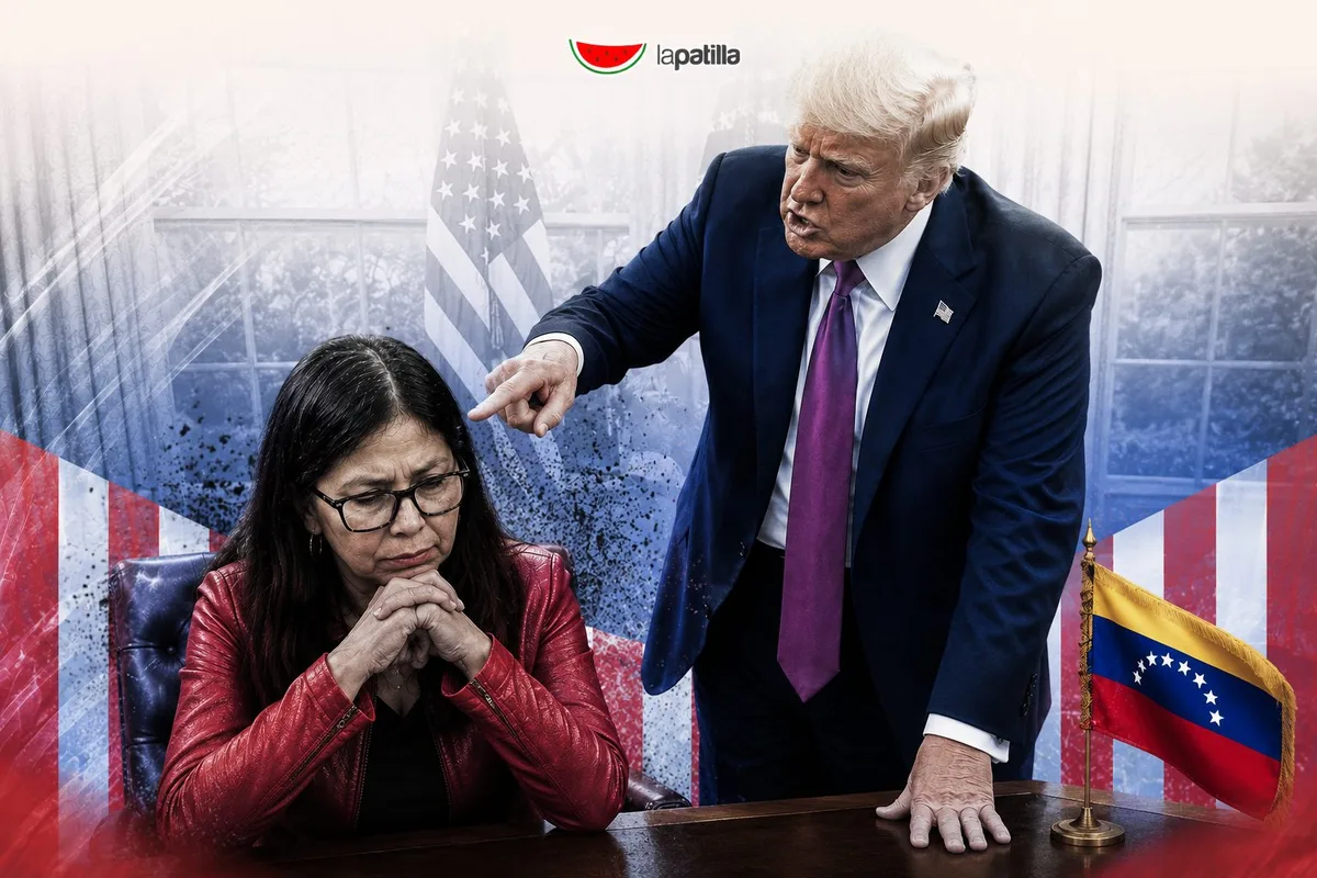 Trump y Delcy cara a cara: así fue el primer encuentro entre ambos