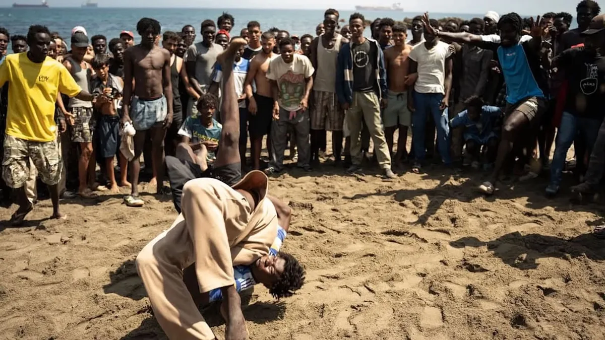 Inmitten von Chaos und Not - Ceuta-Migranten veranstalten Wrestling-Turnier