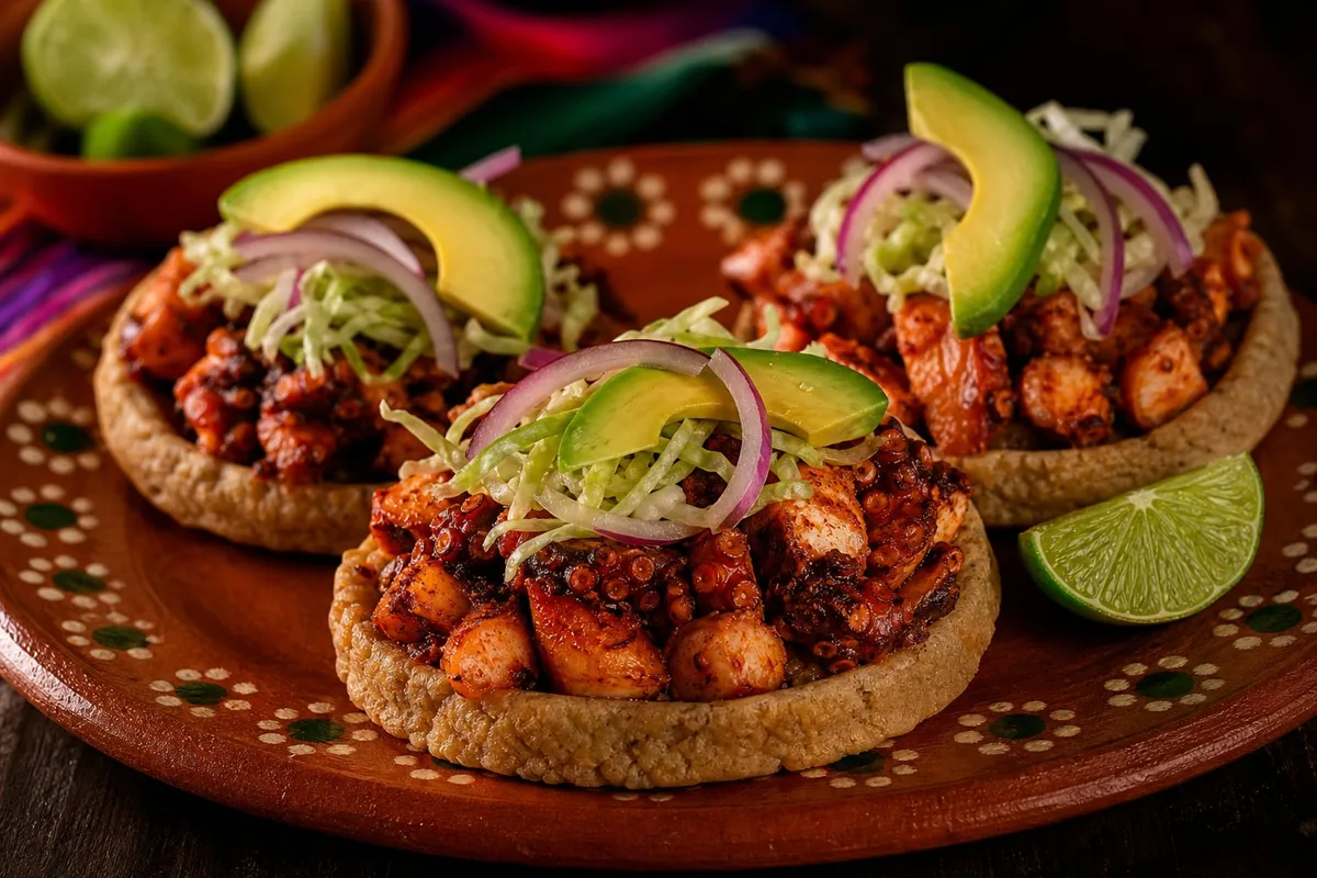 Sopecitos de pulpo adobado: la receta mexicana que convierte el mar en un antojito irresistible