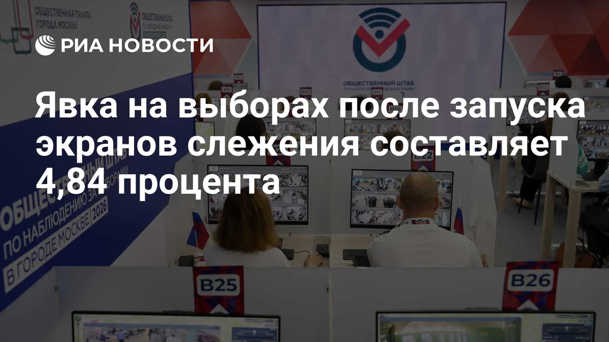 Явка на выборах после запуска экранов слежения составляет 4,84 процента